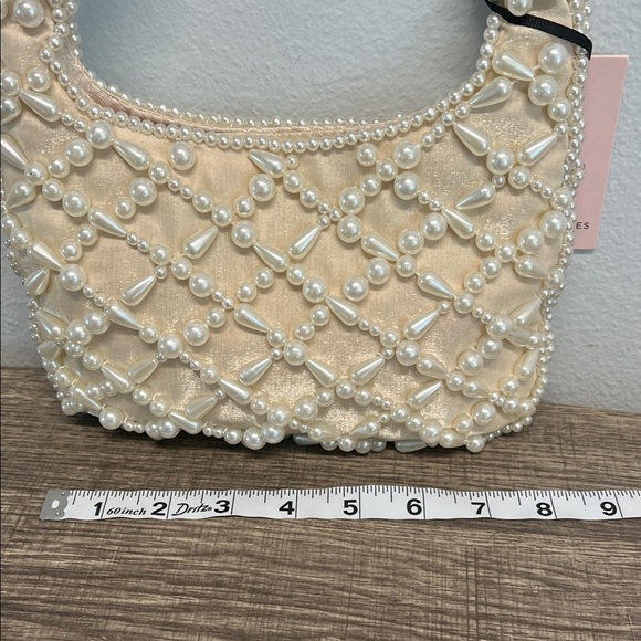 Sincerely Jules | Pearl-Embellished Tan Mini Bag - Picture 12 of 13